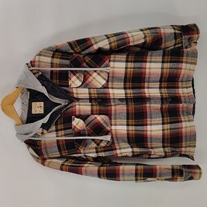 CABELAS Redhead Plaid SWEATSHIRT Light Jacket Zip Up Coat Combo Shacket Mens Sm